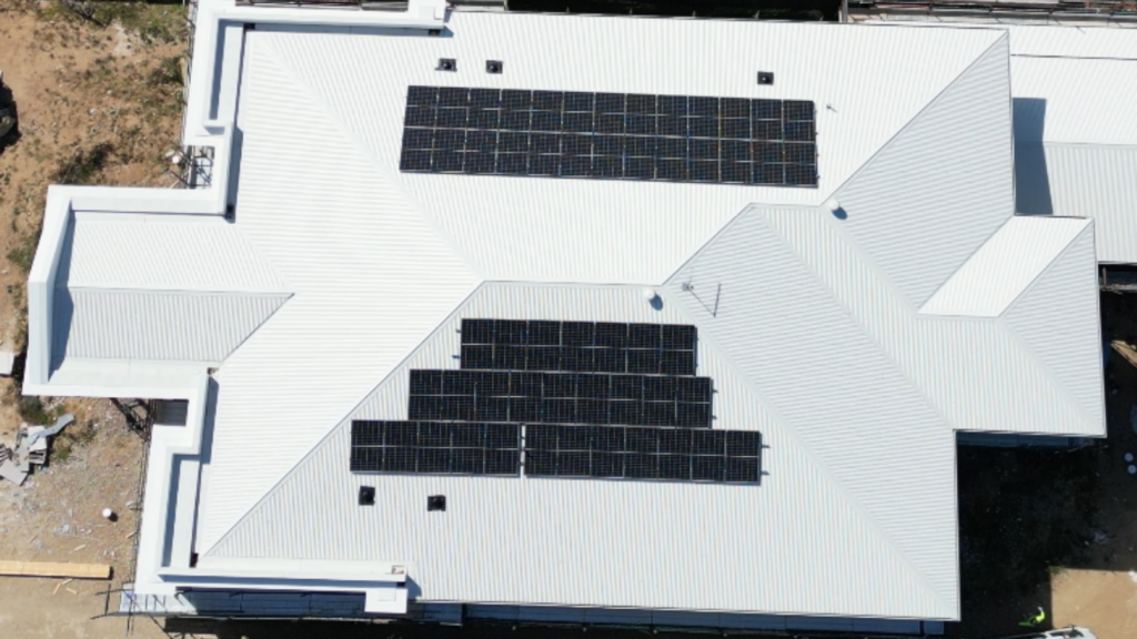 Installed solar system on roof