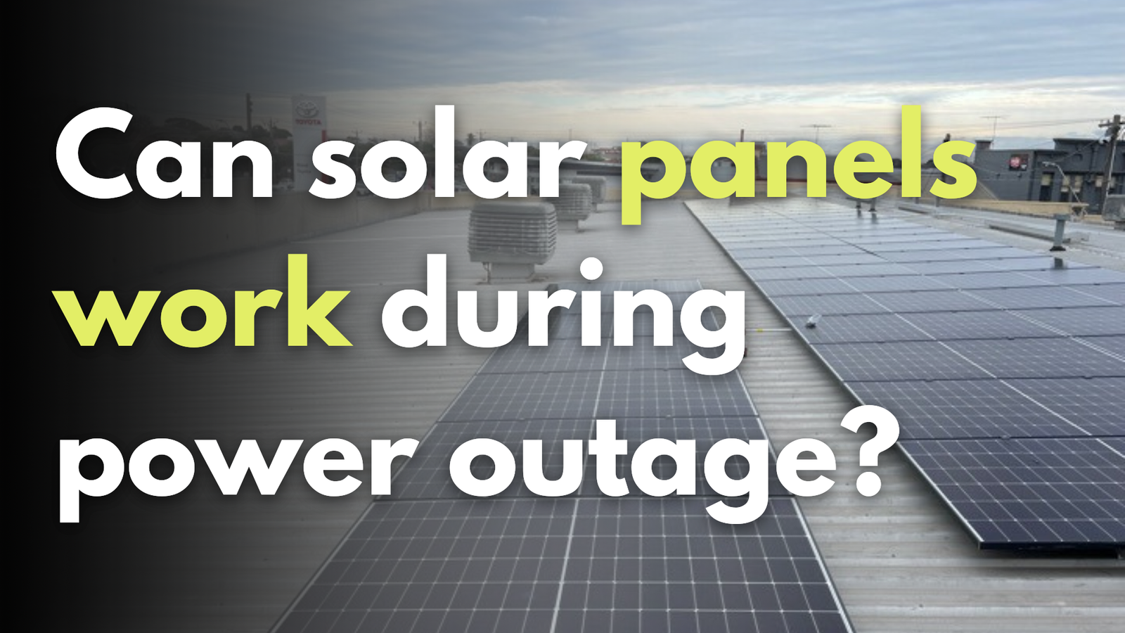can solar panels work during power outage