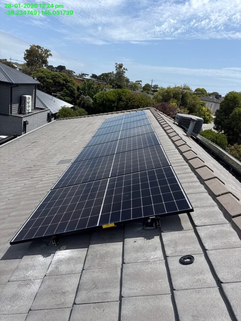 solar panels on roof