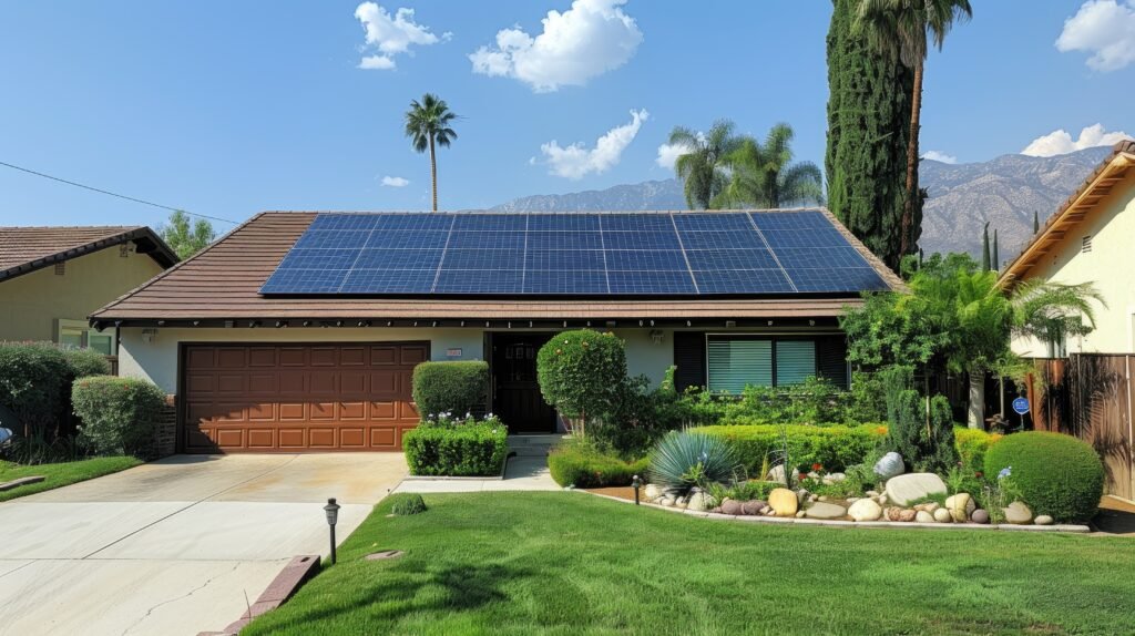 Solar panel installation on a residential home, highlighting the benefits of renewable energy sources.