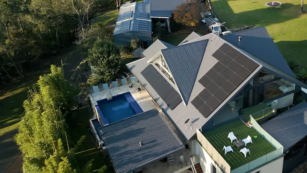 Solar panel system installed on residential home