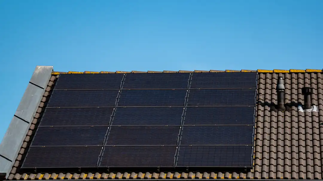 Solar panel system installed on residential home